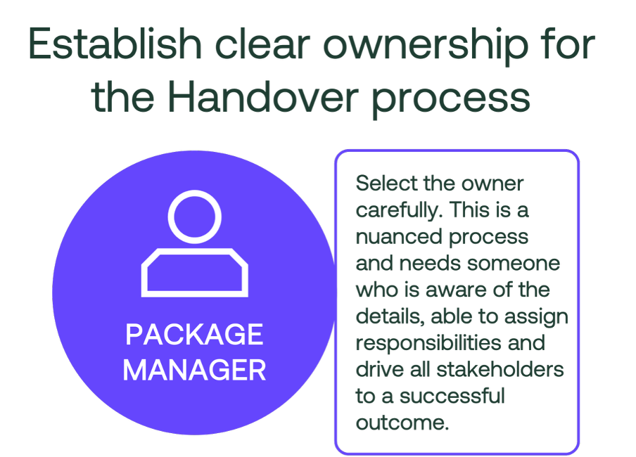 Establish clear ownership for the Handover process