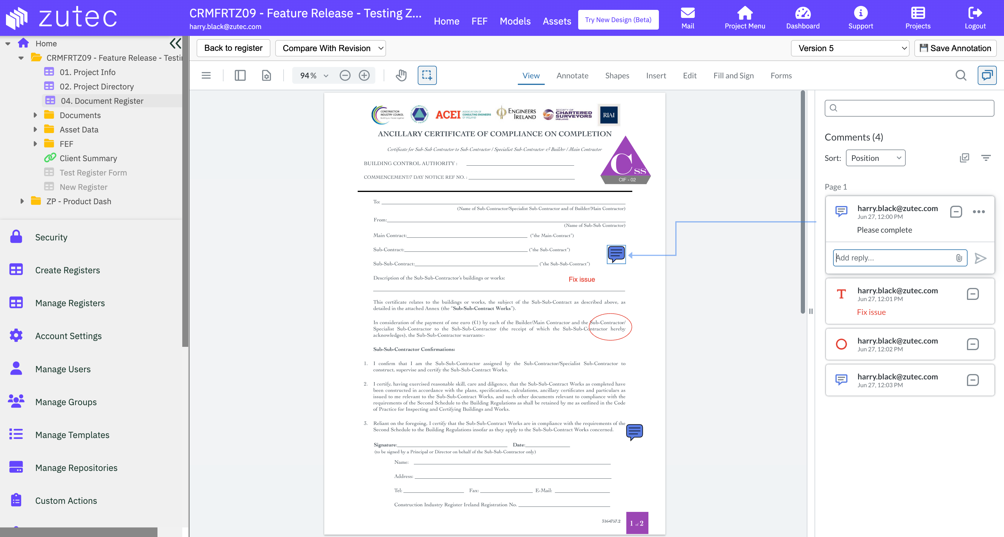 Zutec Markup & Annotation Tools