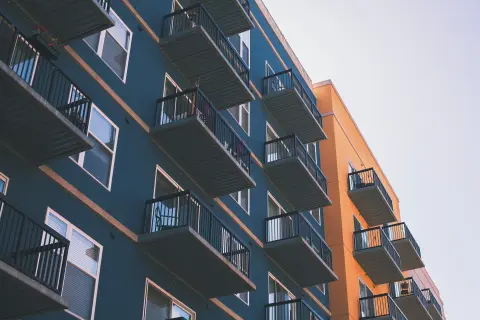 New build high-rise student housing with balconies