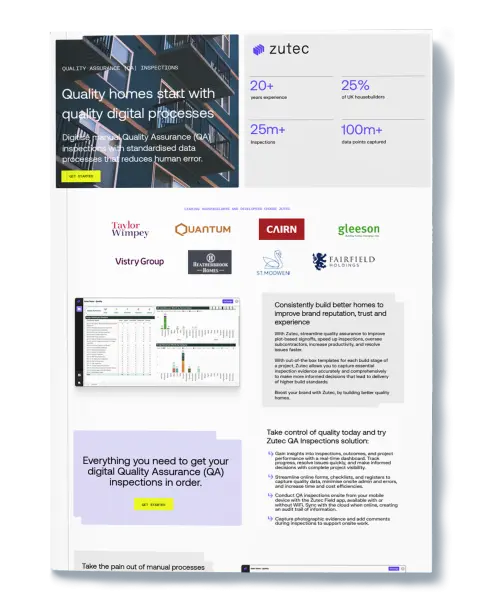 Zutec Quality Assurance QA Inspections flyer mockup